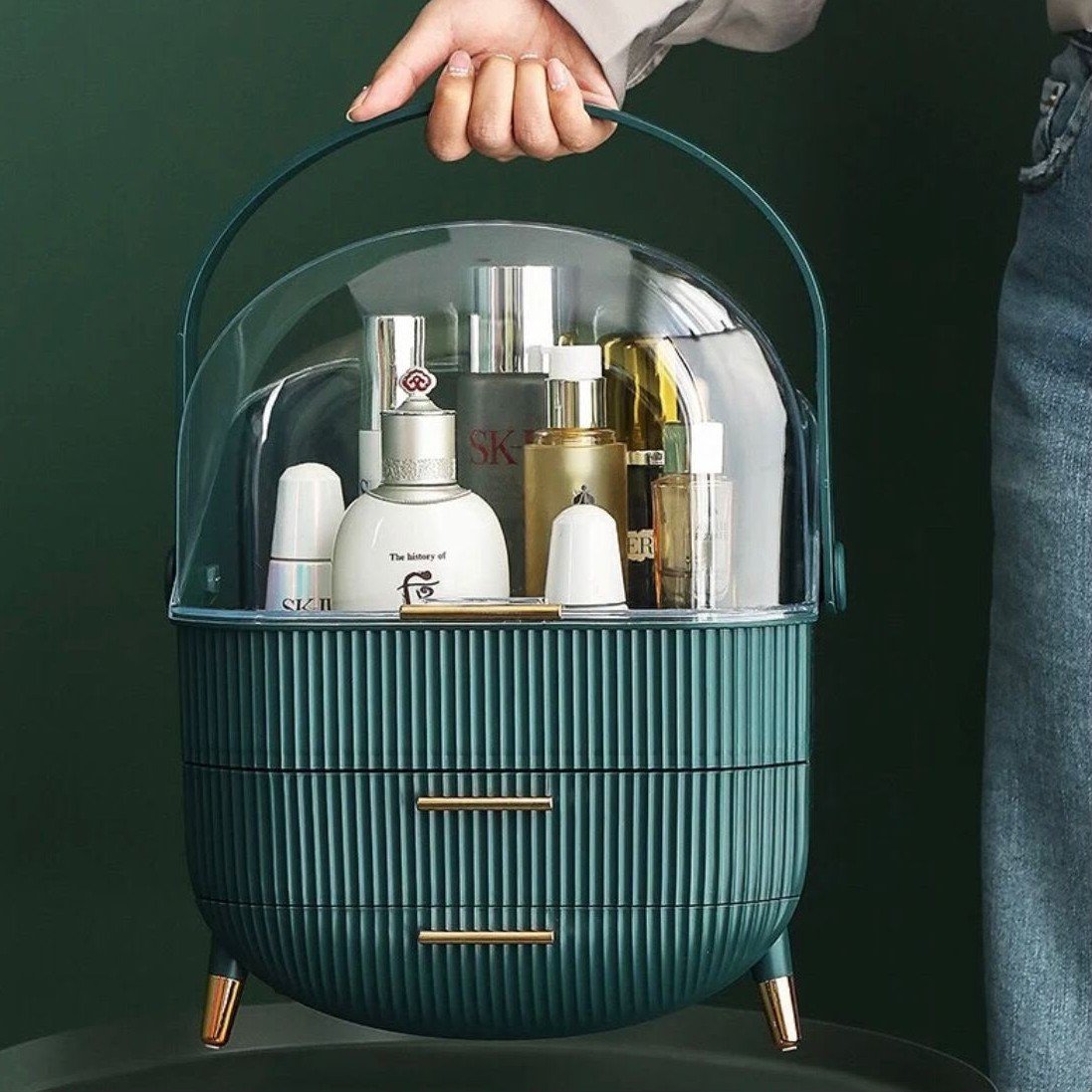  Luxury Dustproof Makeup Organizer with Drawers 